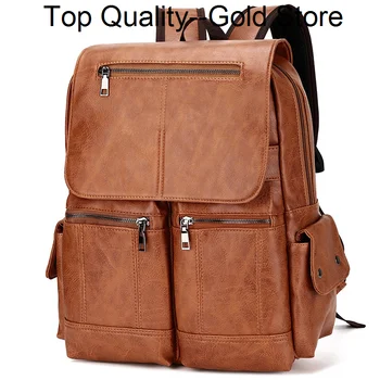 nová taška přes rameno, Korean módní pu kůže jednoduché pánské škole počítač, notebook batohy