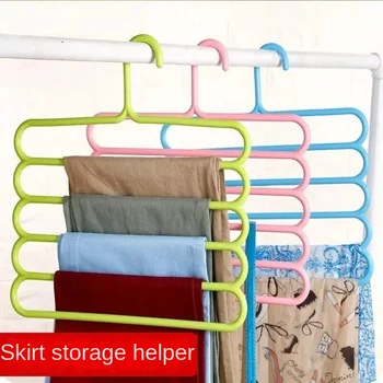 Multifunkční, 5-Vrstva Storage Rack, Kalhoty Na Oblečení, Lis Na Kalhoty, Domácnost Dospělé Závěs, Kreativní, Non-Slip, Fantastické