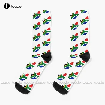 Vlajka Jižní Afriky Ponožky Unisex Dospělé, Dospívající Mládež Ponožky Personalizované Vlastní 360° Digitální Tisk Hd Vysoce Kvalitní Vánoční Dárek