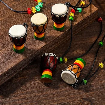 Nástroj Náhrdelníky Djembe Buben Mini Přívěsek Africké Bubny Dřevěné Klasické Ruční Bubny,Náhrdelník Bicí A Perkuse