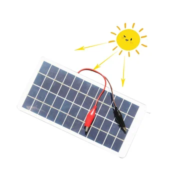 5W 12V polykrystalického křemíku Solární Panel Venkovní Přenosný Vodotěsný Nabíjení Deska s Klipy Mohou Účtovat 9-12V Baterie