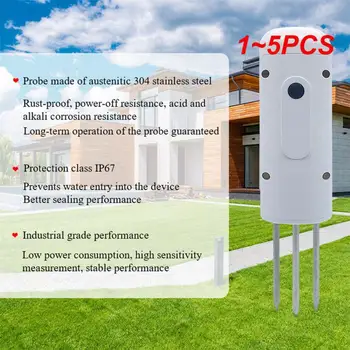 1~5KS Tuya Zigbee Bezdrátový Půdní vlhkoměr Teplota Vlhkost Tester Závod Sledovat IP67 Vodotěsný Detektor pro Zahradu