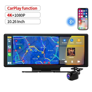 UHD 4K WIFI Dashcam Bezdrátové Carplay A Android Auto Zpětná Auto DVR GPS, Noční Vidění Hlasové Ovládání, Video Záznamník Black Box