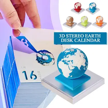 3D Earth Kalendářního Roku 2024 Tvůrčí Kalendář Memo Pad DIY Papír Kalendář Zemi Sochařství Model Země Art Dekor Stolní Kalendář 3D