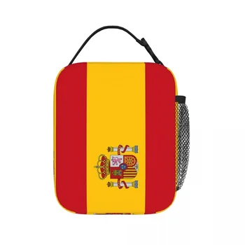 Španělsko Vlajka Izolované Oběd Tašky, Přenosné Piknikové Tašky, Tepelné Chladič Oběd Box Oběd Tote pro Ženy, Práce, Děti, Škola