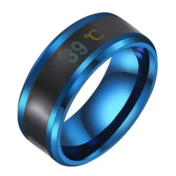 Multifunkční Vodotěsné Inteligentní Smart Teplota Pár Prsten, Titanium Ocel Prst Šperky Prstu Teplotu Smysl