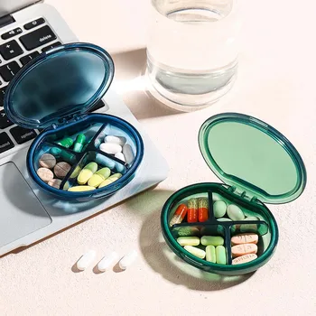 Mini Přenosný Prášky Organizátor Případě 4 Rošty Pill Box Tabletu Skladovací Kontejner Týdenní Medicína Pilulka Dávkovač
