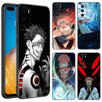 Anime Jujutsu Kaisen Telefon Případ Pro Huawei P8 P9 P10 P20 P30 P40 Lite E P50 P Smart Pro Z S 2018 2019 2020 2021 Měkký Černý Kryt
