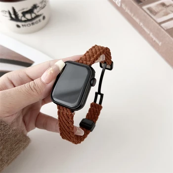 Manšestrové Tkaniny Nylon Hodinky Popruh pro Apple Watch Band Ultra 2 49mm 40 mm 44 mm 45 mm Pro iWatch Série 9 8 7 6 5 4 SE Ženy v Zimě