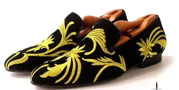 Nové módní výšivky muži boty z pravé kůže skluzu na mokasíny ležérní boty pro muže