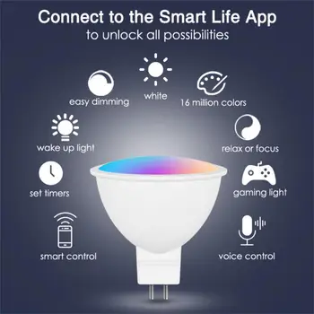 10KS Tuya Smart Homekit WiFi MR16 Smart LED Žárovka 12V RGBCW Stmívatelné Lampy Hlasové Ovládání Siri 5W bodové osvětlení Měnící Barvu