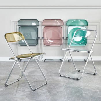 Transparentní akrylové židle Severské moderní balkon on-line celebrity ins foto make-up, světlo, luxusní ložnice skládací stolička diningchair