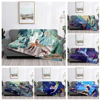 Domácí dekorace plyšové Pohovky deku Barevné Zvířecí Přehoz na postel anime nadýchané měkké přikrývky tlustou deku pro zimn