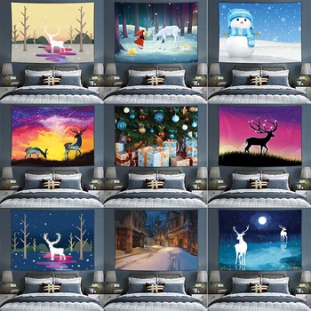 Gobelín Vánoční elk pozadí visí hadříkem pokoj ložnice dekorace textilní plakát, nástěnné tapiserie