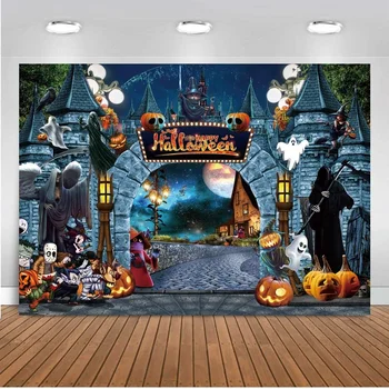 Halloween Pozadí Teroru Magic Castle Pozadí, Fotografie, Noc, Smrt, Ďábel Tkaniny Pozadí Šťastný Halloween Party Banner