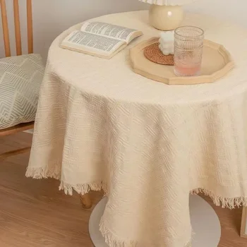Béžové retro pletené dlouho, čaj stůl, jídelní stůl kryt, pohovka, jednoduchý a high-end narozeniny dekorace D6T4058