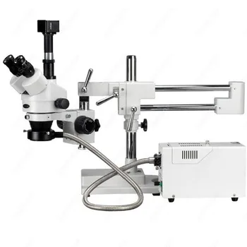 Simul-Kontaktní Trinocular Mikroskopie--AmScope Dodávky 7X-45X Součas-Kontaktní Trinocular Boom Systém + USB Kamera