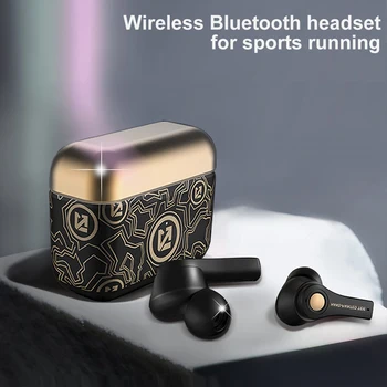 Bezdrátová Sluchátka Mini Bass Sluchátka Vodotěsný Graffiti Bluetooth-kompatibilní 5 0 Sportovní Sluchátka Bílá