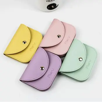 PU Kožená Mini Peněženka Módní Spony Lehká Mince Kabelku Plná Barva Bag Spojky Ženy