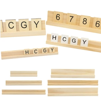 2 Ks Zásobníků Dřevěné Regály Držáky pro Domino Dlaždice Vlak Hra Mahjong na oblečení pro Děti, Dospělé