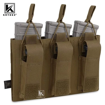 KRYDEX Triple Open-Top Pušky M4 5.56 & 223 Časopisy Pouzdro & 1911 HK45 Glock 9mm Pistol Mag Pouch Pro Natáčení Taktické Vojenské