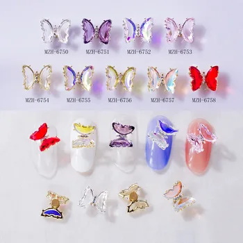 5kusů Točí Nehty Šperky Úleva 3D Butterfly větrný Mlýn Nail Kouzlo Rotující Stresu Nehtů Kamínky Dekorace