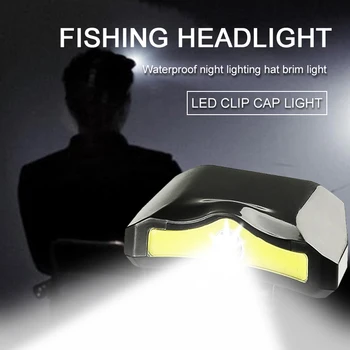 Klip na Světlo Rybaření Světlomet COB LED Světlomet Hlavy Lampa pro Venkovní Svítilna Camping Rybaření Nouzové Osvětlení
