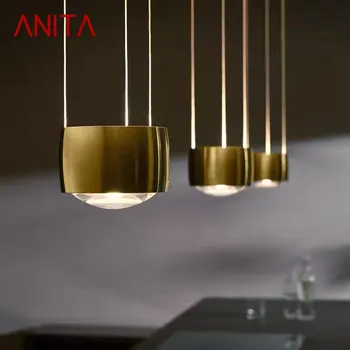 ANITA Nordic Přívěsek Svítilna Kreativní LED Vintage Jednoduché Zlaté Malé Světlo pro Domácí Jídelna Ložnice Noční Dekor