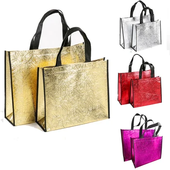 Třpytky Nákupní Taška Laser Opakovaně Shopper Bag Ženy Velká Kapacita Cestovní Kabelka Lady Plátno Tašky Vozík Retro Tote Shopper