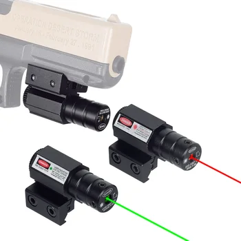 Taktické Červená Zelená Tečka Laserové Ukazovátko Pohled 11mm 20mm Nastavitelný Picatinny Rail Mount Puška, Pistole, Airsoft, Laser S Baterií