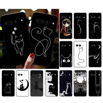 Black Cat Telefon Pouzdro pro Google Pixel 8 7 Pro, 7a, 6A 6 Pro 5A 4A 3A Pixel 4 XL Pixelů 5 6 4 3 3A XL Funda