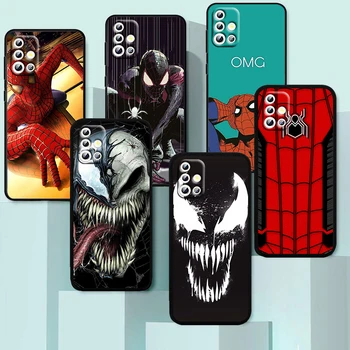 Marvel Spiderman Venom Pro Samsung Galaxy A04 A04E A12 A42 A02S A91 A81 A71 A51 A41 A21 A31 A01 Silikonové Černé Pouzdro na Telefon Fundas