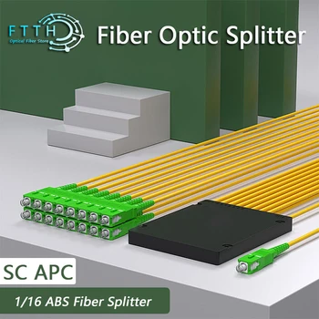 1X16 SC APC ABS Splitter, Optické Spojky, Optické FTTH 1*16 SC APC Single mode Simplex PLC Optické Splitter PVC