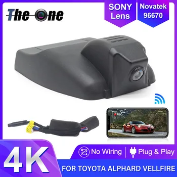 4K Plug And Play Auto DVR Wi-fi videorekordér Dash Cam Kamera, UHD 2160P Pro Toyota Alphard Vellfire 2019 2020 2021 DashCam