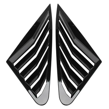 Černé Auto Zadní Okno Trojúhelník Panel Dekorace Kryt Žaluzie Samolepky pro-Audi A4 B9 2017-19 Car Styling