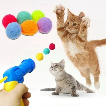Legrační Kočka Interaktivní Teaser s plyš míč Školení Hračka Kreativní Koťata Mini Bambule Hry, Hračky, Domácí Potřeby, Hračky Pro Kočky