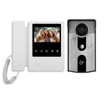 4.3 Palce Wired Video Intercom Systém, 4 - vodičové video Zvonek Door Phone Systém,Hd Kamera Kit Pro Villa