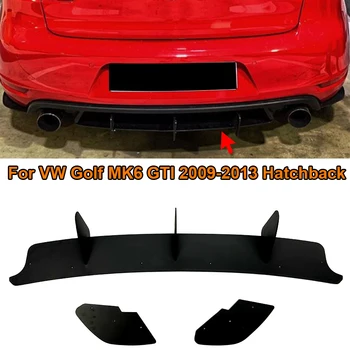 Lesklé Černé Auto Zadní Nárazník Difuzor Zadní Straně Rozbočovače Spoiler Pro VW Golf MK6 GTI 2009-2013 ABS, Auto Příslušenství