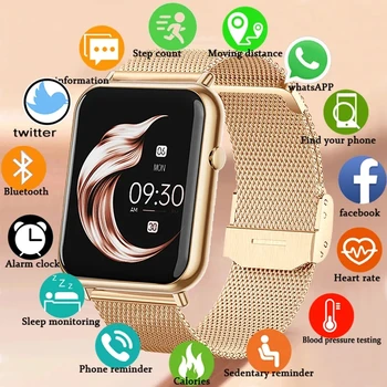 2023 Nové Chytré Hodinky Pro Ženy Dárek tělesné teploty Plně Dotykový Displej Sportovní Fitness Hodinky Bluetooth Hovory Digitální Smartwatch
