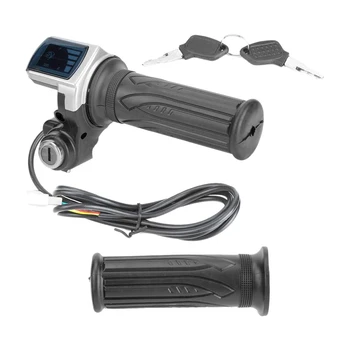 Elektrický Plyn Grip 36V Půl-Twist Plyn S Indikátor Napájení LED Key Lock Pro Elektrická Kola, Skútry Motocykl