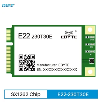 230MHz Lora SX1262 Bezdrátový Modul CDSENET E22-230T30E Mini PCIE 30dbm 10Km UART RS485 Sériový Port RS232 IAP Relé Sítí