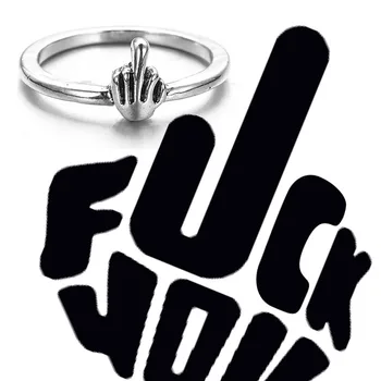 Jednoduché, Cool Módní Kreativní Individuální Vtipné Slitiny Prostřední Prst Prsten Kovový Zajímavé, Hravé, Gothic Prsteny Pár Muži Ženy