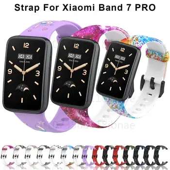 Pro Xiaomi MI Band 7 Pro Měkké Silikonové Tištěné pásek na hodinky Smartwatch Náramek Pro Miband 7 Pro 7pro Hodinky Popruh Sportovní Náramek