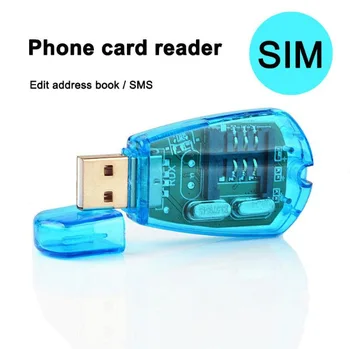 Modrá USB SIM Card Reader Copy/Cloner/Spisovatel/Sada pro Zálohování SIM Karet GSM CDMA SMS Backup + CD Disku, Podpora Windows