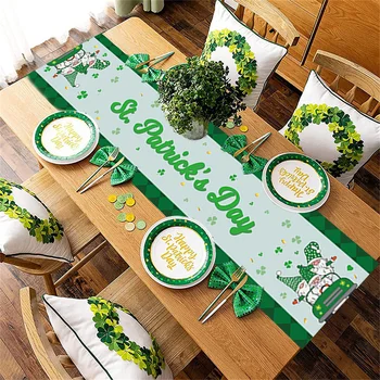Jarní Zelené Květiny Tabulka Běžců Svatební Party Dekorace Na Stůl Domácí Výzdoba, Dary, Dárky, Prostírání, Ubrusy
