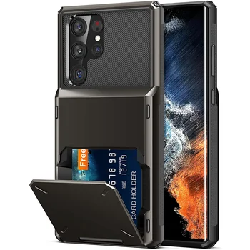 DIXSG S22 Ultra Peněženka Pouzdro Flip Cover Držitele Kreditní Karty, Kapsa na Dual Layer Ochranné celého Těla Ochrana