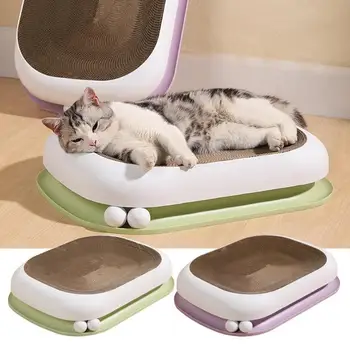 Kartonové Škrabadlo Kočka Vlnitého Papíru Lounge Kočka BedsDouble Vrstva Scratch Pad Mísy Hnízdo Oválný Tvar, S Dvojitým Kuličkovým Poškrábání Podložky