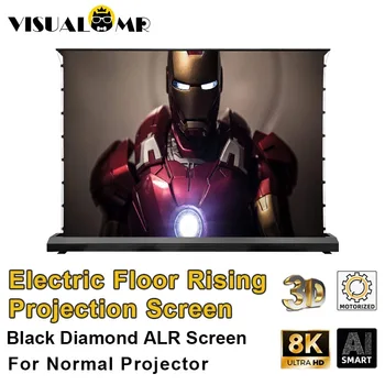 2023 Nové Elektrické Podlahové Rostoucí ALR Black Diamond Promítací plátno, 3D/4K Okolního Světla Odmítnutí pro Normální Projektor 72-150inch