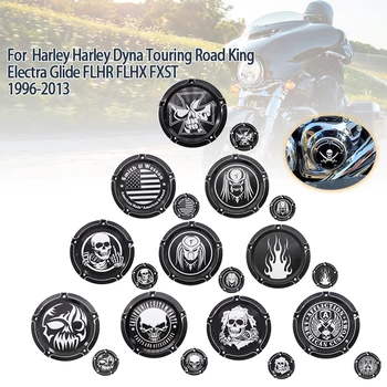 Motocykl Motor Derby Časovač Kryt Pro Harley Dyna Softail Touring Road King FLHR Electra Glide FLHX FXST Spojka Boční Kryty
