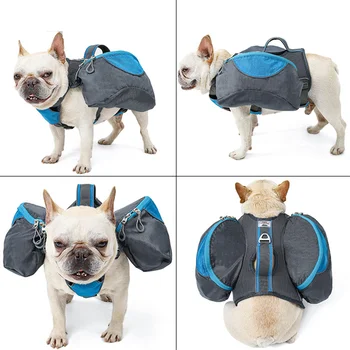 Pes Saddle Bag Nastavitelný Batoh Postroj Pet Snack Skladování Taška s Vodítku Multifunkční Psy Batoh Vhodný Pet Cestování Pěšky
